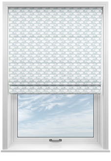 Whaling Around, Mist - Twist&Fit Roman Blind